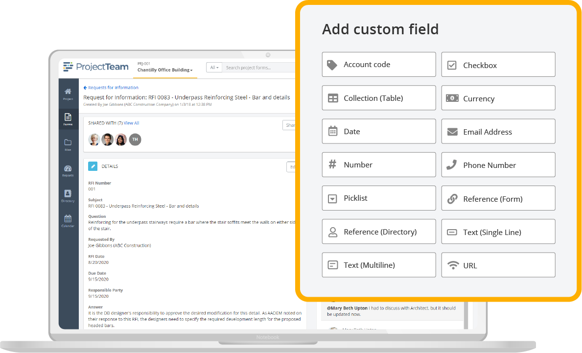 Customize your forms in ProjectTeam.com Customize your forms in ProjectTeam.com